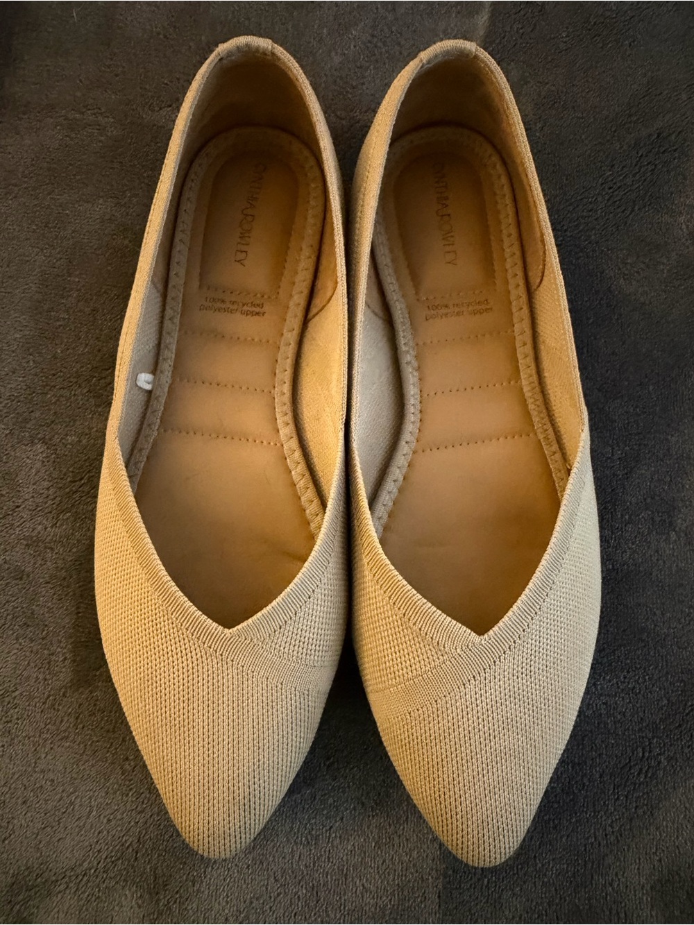 Cynthia Rowley Women's Pointed Knit Flats - Tan